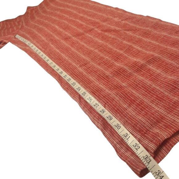 NWT Isaac Mizrahi Linen Wide Leg Pants Red Stripe Pull-On M Tall Summer - Picture 7 of 11